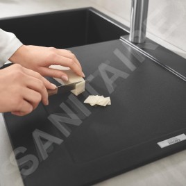 Grohe Éviers - Évier composite K500 avec garniture de vidage automatique, 860x500 mm, noir granite 31644AP0