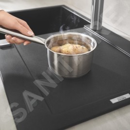 Grohe Éviers - Évier composite K500 avec garniture de vidage automatique, 860x500 mm, noir granite 31644AP0