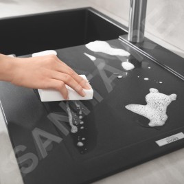 Grohe Éviers - Évier composite K500 avec garniture de vidage automatique, 860x500 mm, noir granite 31644AP0