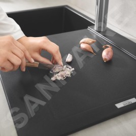 Grohe Éviers - Évier composite K500 avec garniture de vidage automatique, 860x500 mm, noir granite 31644AP0