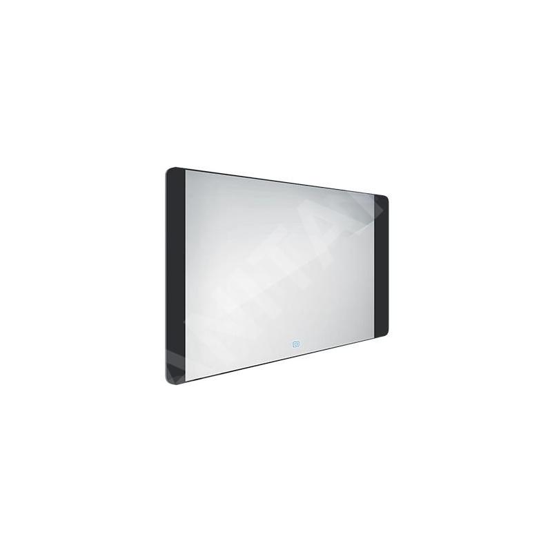 Nimco Miroirs - Miroir avec lumière LED, 1000x600 mm, capteur tactile, aluminium/noir ZPC 42004V-90