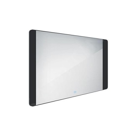 Nimco Miroirs - Miroir avec lumière LED, 1000x600 mm, capteur tactile, aluminium/noir ZPC 42004V-90
