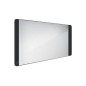 Nimco Miroirs - Miroir avec éclairage LED, 1200x650 mm, aluminium/noir ZPC 42006-90