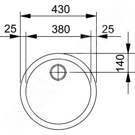 Franke Rambla - Évier en inox RAN 610-38, 3 1/2", diamètre 380 mm x 180 mm 101.0361.012