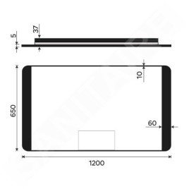 Nimco Miroirs - Miroir avec éclairage LED, 1200x650 mm, aluminium/noir ZPC 42006-90