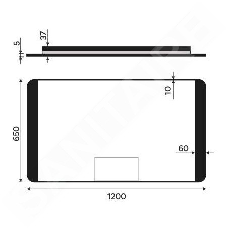 Nimco Miroirs - Miroir avec éclairage LED, 1200x650 mm, aluminium/noir ZPC 42006-90
