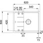 Franke Basis - Évier en fragranit BFG 611-62, 62x50 cm, blanc artic 114.0285.103 Franke Basis - Évier en fragranit BFG 611-62, 62x50 cm, blanc artic 114.0285.103