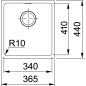 Franke Sirius - Évier en tectonite SID 110-34, 380x450 mm, blanc 125.0363.784