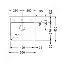 Franke Sirius - Évier en tectonite SID 610, 560x530 mm, blanc 114.0284.165