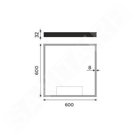 Nimco Miroirs - Miroir avec lumière LED, 600x600 mm, aluminium/noir ZPC 13066-90