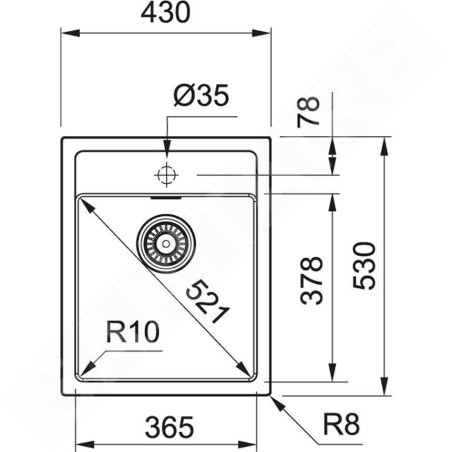 Franke Sirius - Évier en tectonite SID 610-40, 430x530 mm, noir 114.0503.041