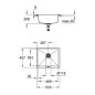 Grohe Éviers - Évier composite K700 avec garniture de vidage automatique, 533x457 mm, noir granite 31654AP0