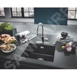 Grohe Éviers - Évier composite K700 avec garniture de vidage automatique, 533x457 mm, noir granite 31654AP0