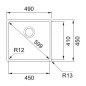 Franke Box - Évier en inox BXX 210/110-45, 490 x 450 mm, siphon 127.0395.014 Franke Box - Évier en inox BXX 210/110-45, 490 x 450 mm, siphon 127.0395.014