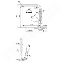 Franke Atlas Neo - Mitigeur d'évier FC 3834, inox 115.0521.435