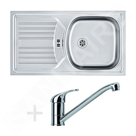 Franke Colonnes - Set de cuisine N48, évier en inox  ETN 614 6/4" NOVA + robinet  FB 250, chrome 101.0366.097