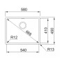 Franke Box - Évier en inox BXX 210/110-54, 580 x 450 mm, siphon 127.0395.015