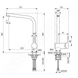 Ideal Standard Ceralook - Mitigeur d'évier, BlueStart, chrome BC174AA