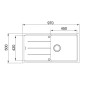 Franke Basis - Évier en fragranit BFG 611, 97x50 cm, noir mat 114.0661.511 Franke Basis - Évier en fragranit BFG 611, 97x50 cm, noir mat 114.0661.511