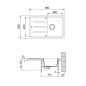 Franke Basis - Évier en fragranit BFG 611-78, 78x50 cm, blanc artic 114.0285.168 Franke Basis - Évier en fragranit BFG 611-78, 78x50 cm, blanc artic 114.0285.168