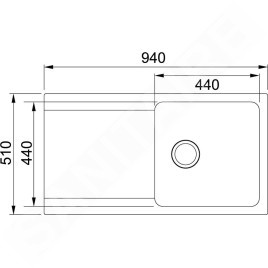 Franke Orion - Évier en tectonite OID 611, 940x510 mm, noir 114.0288.543