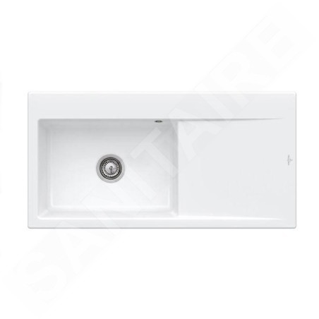 Villeroy & Boch Subway Style 60 - Évier en céramique 100x51 cm, CeramicPlus, blanc alpin 336201R1