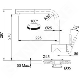 Franke Atlas Neo - Mitigeur d'évier électronique FC 5523.501 avec douchette extractible, inox 115.0625.523