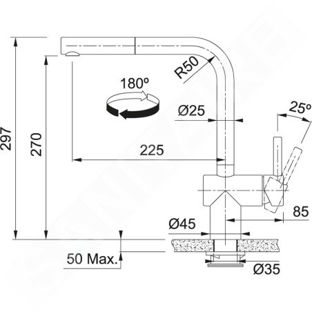 Franke Atlas Neo - Mitigeur d'évier électronique FC 5523.501 avec douchette extractible, inox 115.0625.523