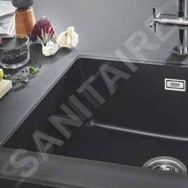 Grohe Éviers - Évier composite K700 avec garniture de vidage, 610x460 mm, noir granite 31655AP0