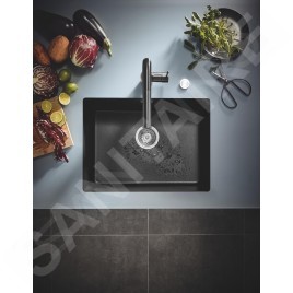 Grohe Éviers - Évier composite K700 avec garniture de vidage, 610x460 mm, noir granite 31655AP0