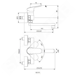 Ideal Standard CeraFlex - Mitigeur d’évier, avec bec rotatif 160 mm, chrome B1717AA