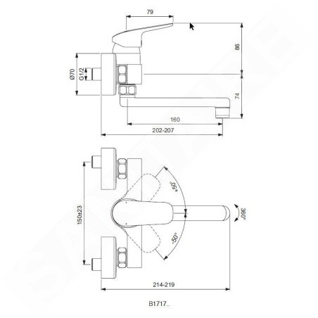 Ideal Standard CeraFlex - Mitigeur d’évier, avec bec rotatif 160 mm, chrome B1717AA