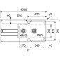 Franke Spark - Évier en inox SKX 651, 1000x500 mm 101.0504.085 Franke Spark - Évier en inox SKX 651, 1000x500 mm 101.0504.085