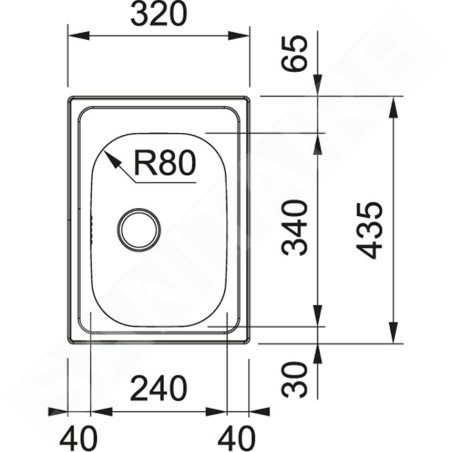 Franke Eurostar - Évier ETX 610-24, 320x435 mm, inox 101.0647.717