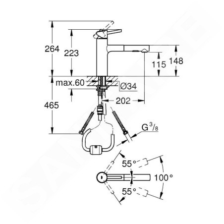 Grohe Concetto - Mitigeur d’évier, supersteel 30273DC1