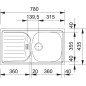 Franke Eurostar - Évier ETN 614 N ETHOS, 780x435 mm, inox 101.0684.385 Franke Eurostar - Évier ETN 614 N ETHOS, 780x435 mm, inox 101.0684.385