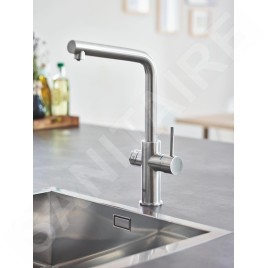 Grohe Blue Home - Mitigeur d’évier avec unité réfrigérante et filtration, supersteel 31454DC1