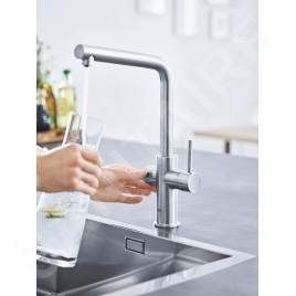 Grohe Blue Home - Mitigeur d’évier avec unité réfrigérante et filtration, supersteel 31454DC1