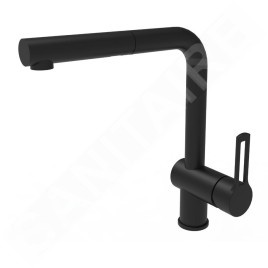 Paffoni Ringo - Robinetterie d’évier avec embout extractible, noir mat RIN185NO