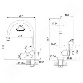 Franke Lina - Mitigeur d'évier FS 3228.031, chrome 115.0693.228