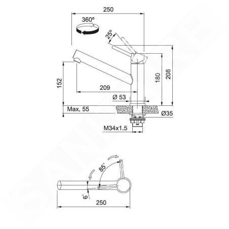 Franke Orbit - Mitigeur d'évier FC 9290, inox 115.0569.290