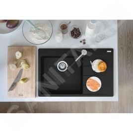 Franke Centro - Évier en Fragranite CNG 611-78 TL/2, 78x50 cm, noir mat 114.0637.513
