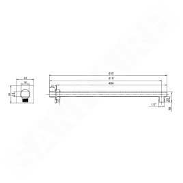 Aqualine Accessoires - Bras de douche 400 mm, chrome TQ043