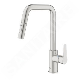 Grohe QuickFix Start - Mitigeur d'évier avec douchette extractible, supersteel 30631DC0