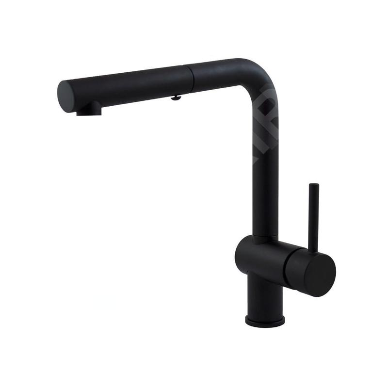 Paffoni Light - Robinetterie d’évier avec douchette extractible, noir mat LIG285NO-MET