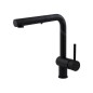 Paffoni Light - Robinetterie d’évier avec douchette extractible, noir mat LIG285NO-MET