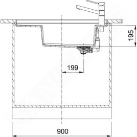 Franke Fresno - Évier en Fragranite FSG 211/111, 860x458 mm, noir mat 135.0652.557