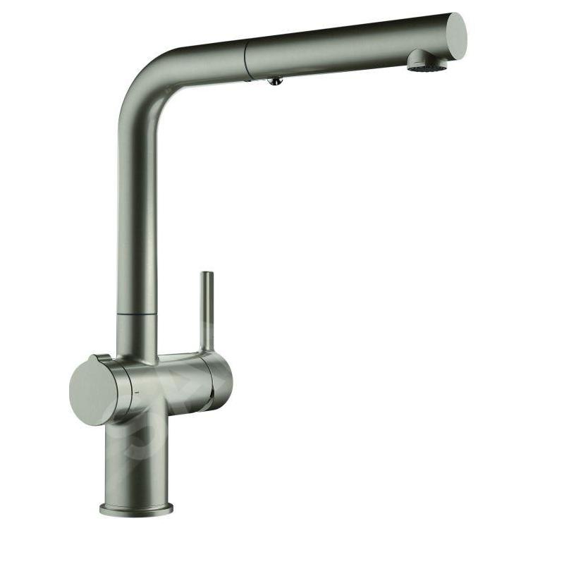Franke Active - Mitigeur d'évier FN 5351.149, avec commande de vidage et douchette extractible, inox 115.0653.505