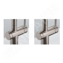 Franke Active - Mitigeur d'évier FN 5351.149, avec commande de vidage et douchette extractible, inox 115.0653.505