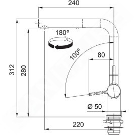 Franke Active New - Mitigeur d'évier FN 6110.071, avec douchette extractible, onyx 115.0653.384